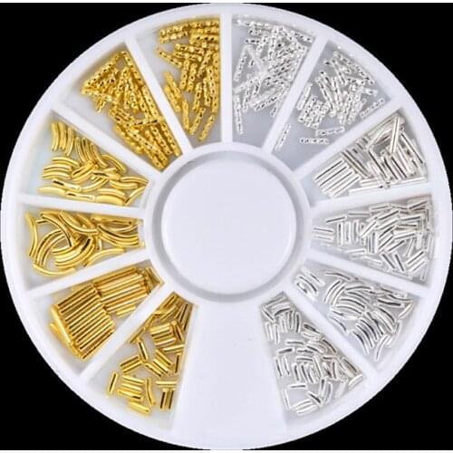 3D DIY Gold Silver Mixed Alloy Metal Jewelry Rivets Design Nail Art Decoration Manicure tools