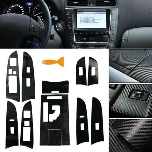 5D Car Interior Carbon Fiber Molding Trim Center Console Waterproof Anti-high Temperature Sticker for Lexus IS300 IS250