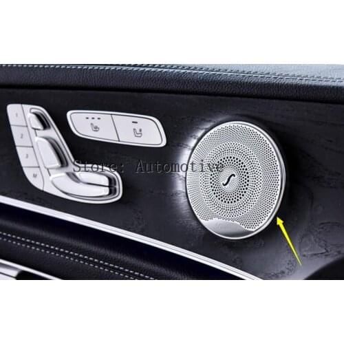 Accessories ! Matt For Mercedes Benz E-Class E CLASS W213 2016 2017 Stainless Steel Car Door Speaker Molding Trim 4 Pcs / Set