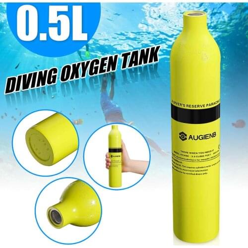 AUGIENB 0.5L / 1L Scuba Diving Cylinder Mini Oxygen Tank Dive Respirator Air Tank Pump for Snorkeling Breath Diving Equipment