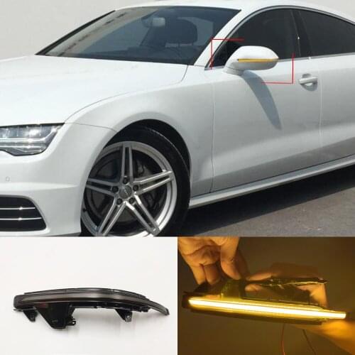 2PCS For Audi A7 S7 RS7 2010 2011 2012 2013 2014 2015 2016 2017 Auto Dynamic Blinker side Turn Signal LED Mirror Light