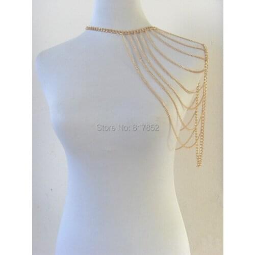 FREE SHIPPING NEW STYLE B05 Gold colour CHAINS JEWELRY SINGLE SHOULDER CHAINS JEWELRY 3 COLORS
