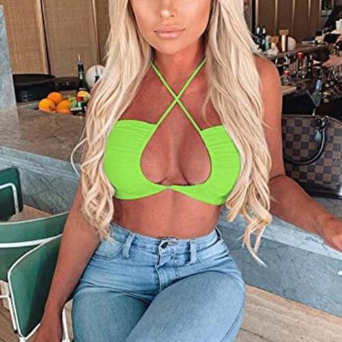 Bras For Women Active Bra Push Up Vest Lingerie Women Sexy Passion Solid No Steel Ring Crisscross Strappy Bow Frenulum Bra Tops