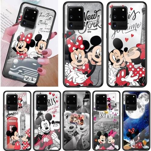 Tempered Glass Cover Mickey Minnie Travel For Samsung Note 20 Ultra Note 10 Lite Plus 5G Note 8 Note 9 Phone Case
