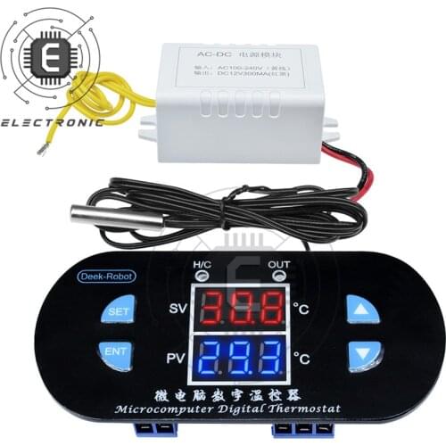 12V 110V 220V W1308 LED Digital Thermostat Temperature Controller Meter 10K NTC Waterproof Sensor For Fridge Freezer Incubator