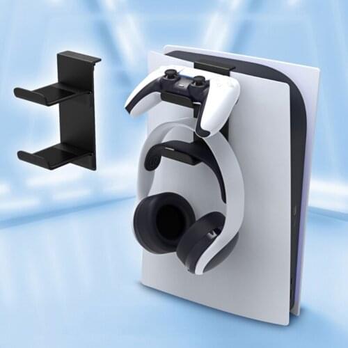 Headset Holder Headphone Stand Gamepad & Earphone Hanger Bracket Mount Compatible with PS5 Host Game Controller Accessories