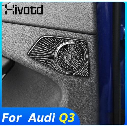 Hivotd For Audi Q3 2020 2019 Accessories Car Door Speaker Stereo Sound Frame Audio Speaker Trim Decoration Cover Protection Part