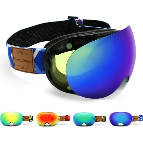 Ski Goggles 2 in 1 with Magnetic Dual-use Lens Night Skiing Anti-fog UV400 Snowboard Sunglasses