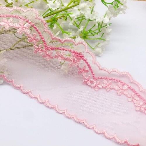 Gauze Embroidery Lace Water Soluble Small Flower Lace Accessories Pink Lace Curtain Skirt Accessories Lace Accessories