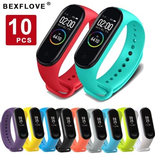 Mi Band 4 3 Strap Wrist Strap For Xiaomi Mi Band 3 4 Bracelet Silicone Miband 3 4 NFC Correa Accessories Smart Protector 10pcs