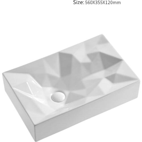 Nordic Simple Washbasin Ceramic Bathroom Sinks White Bathroom Sink Glass Vessel Bathroom Sink Single Bowl Diamond Shampoo Basin