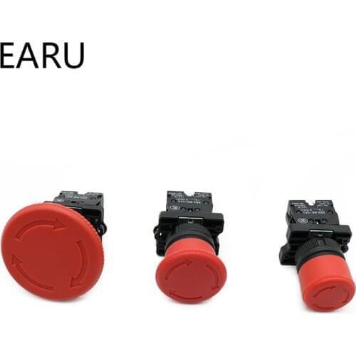Mushroom Emergency Stop Switch XB2-ES542 XB2-ES442 XB2-ES642 22mm NC Red Push Button Switch 600V 10A Eletrical Starter Switch