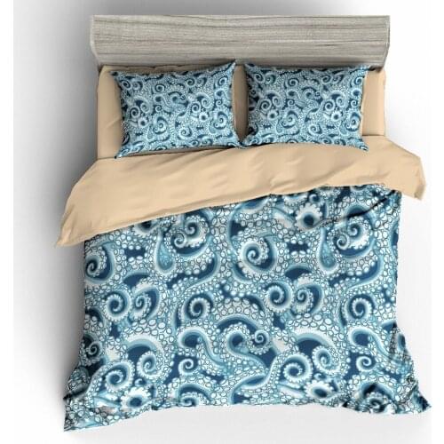 Drop Shipping 3D Duvet Cover Sets Abstract Octopus Tentacles Hipster Element Hand Drawn Illustration 100% Microfiber Bedding Set