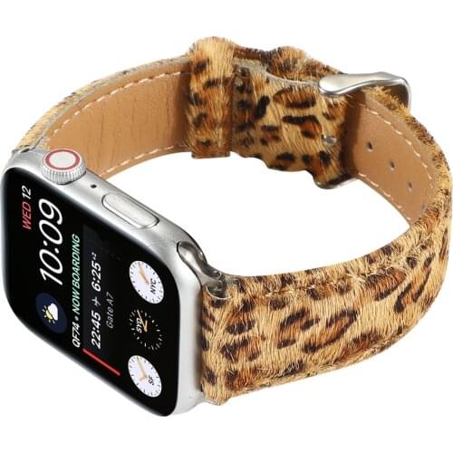 Genuine Leather Strap for Apple Watch Band 6 SE 44mm 40mm 42mm 38mm Leopard Zebra Pattern Wrist Bracelet for iWatch 5 4 3 2 1