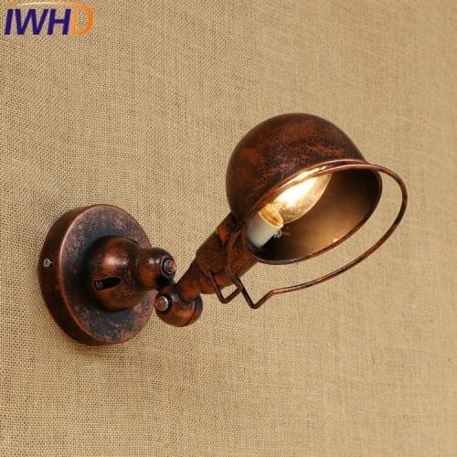 IWHD Loft Style Edison Wall Sconce Bedside Lamp Rotating Arm Industrial Vintage Wall Light Fixtures Indoor Lighting Lamparas