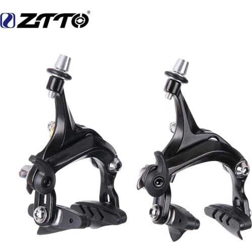 ZTTO Bicycle Brake Road Bike Dual Pivot V Brake Aluminum Side Pull Caliper Front And Rear With Brake Pads Bicycle Parts