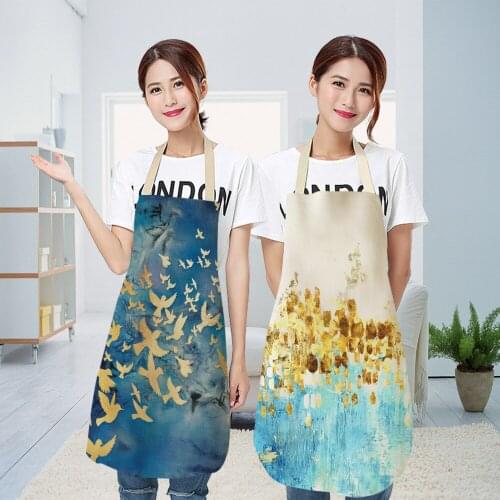 Golden landscape personalized literature and art, fresh apron, cotton and hemp apron, cross border wholesale support, customized