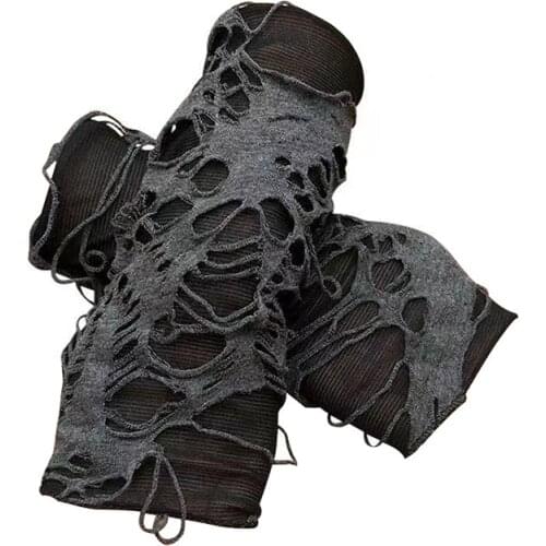 1Pair Sexy Gothic Black Fingerless Long Glove Halloween Funny Punk Rock Gloves Hip Pop Jazz Disco Mittens Clubwear Polo Dance