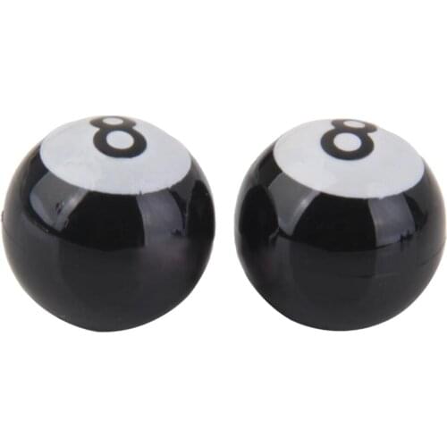 2 x No. 8 Ball motorcycle bike tyre tire wheel stem air valve dust cap cover