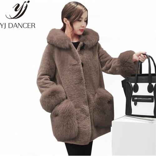 2018 Plus Size Fashion Winter Female Warm Coat New Casual Thicken Womens Clothing Europe America Loose Long Section Fur CSS235