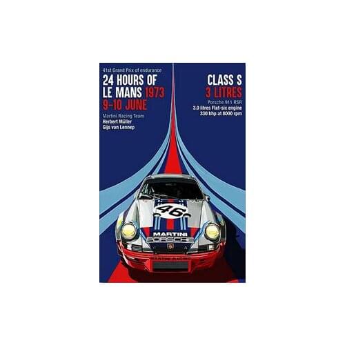 30style Choose 24 Hours Of Le Mans 1973 Art Film Print Silk Poster for Your Home Wall Decor 24x36inch
