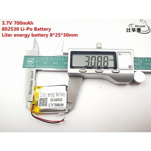 5pcs Liter energy battery Good Qulity 3.7V,700mAH,802530 Polymer lithium ion / Li-ion battery for TOY,POWER BANK,GPS,mp3,mp4