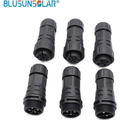 50 Pcs/lot High Quality M29 Wire To Wire Thread Screw IP67 Waterproof Electrical Connectors 2pin,3 Pin,4 Pin For Choose Solar