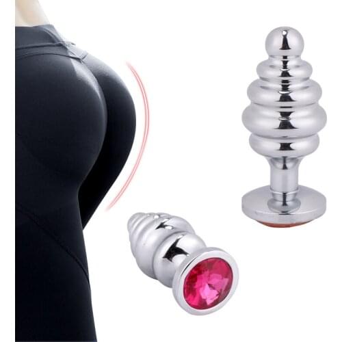 Anal Beads Crystal Jewelry Round Butt Plug Stimulator Sex Toys Dildo Stainless Steel Anal Plug For Gay Couple Adult Game