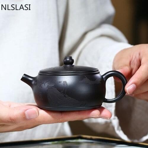 Authentic Yixing Tea pot Purple Clay filter Teapots beauty kettle Raw ore Black mud Handmade Boutique Tea set Customized 170ml