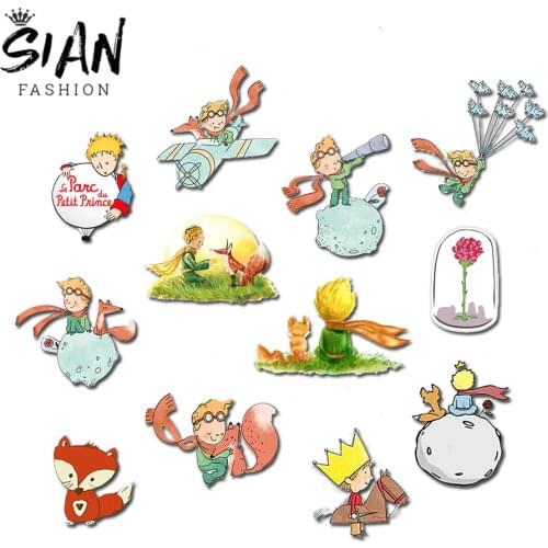 SIAN Cute Cartoon Hello Summer Acrylic Badges The Little Prince Brooch Lapel Pins For Women Clothes Backpack Accessories Jewelry