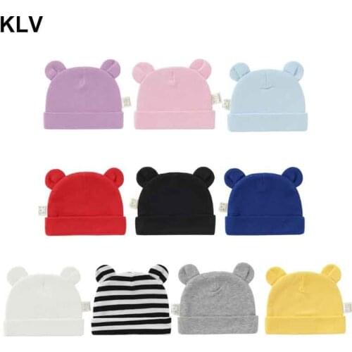 Baby Hat With Ears Cotton Warm Newborn Accessories Baby Girls Boys Autumn Winter Hat For Kids Infant Toddler Beanie Cap 0-6M