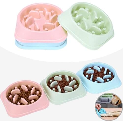 2021 New Pet Dog Bowl Slow Feeder Plastic Anti Choking Puppy Cat Eating Dish Bowl Anti-Gulping Food Plate Bowl Pet Supplies