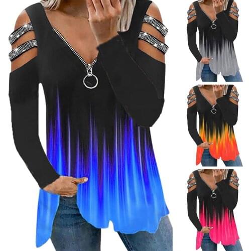 Women Tees Female 2021 Big Large Off Shoulder Summer Zipper Boho Sexy Casual Tops Femme Hole Out Ladies T Shirts oversize