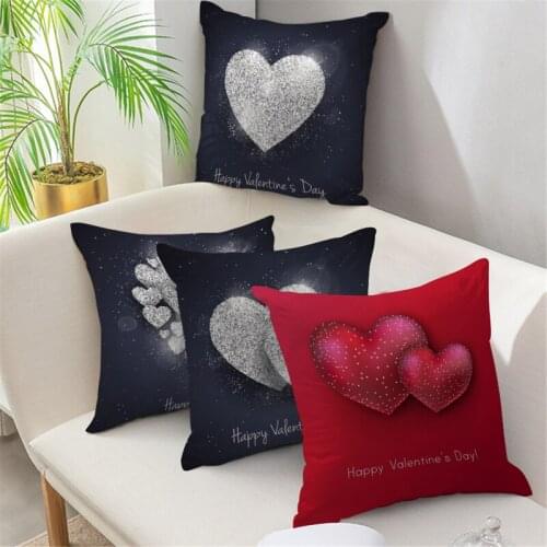 Fuwatacchi Love Heart Photo Cushion Cover for Sofa Decorative Throw Pillows Cover Valentines Day Gift Print Pillow Case 45x45cm