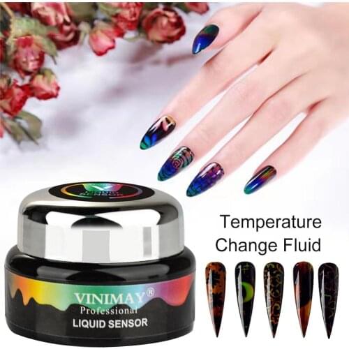 3ml Nails Thermochromic Liquid Crystal Gel Polish Temperature Color Change Soak Off Gel Mood Ring Pigment Paint Nail Decals