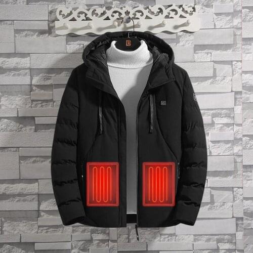 Electric Heated Jackets USB Electric Heating Hooded Cotton Coat Camping Hiking Hunting Thermal Warmer Jacket Winter Outdoor