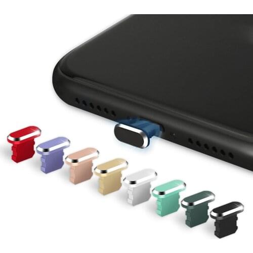 Metal Aluminium Charger Port Stopple Phone Dust Plug For iPhone SE 2020 12 11 Pro XS Max X XR 7 8 Plus Mobile Phone Accessories