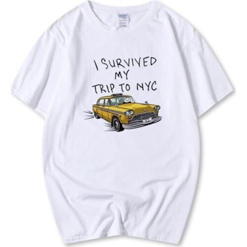TOPESKO Fashion Summer T-Shirts Tom Holland Tees I Survived My Trip To NYC Cotton Casual Funny T-shirts XS-3XL