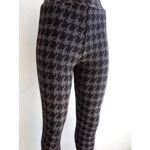 Modoo kış kadın moda ekose baskı seksi spor tayt kazayağı desenli yüksek bel likralı tayt