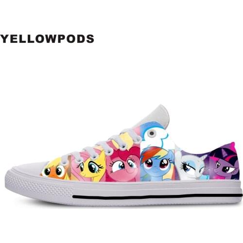 New Canvas Men Casual Shoes New Little Cute Cartoon P-o-n-y Breathable Comfortable Lightweight Off White Shoes Man