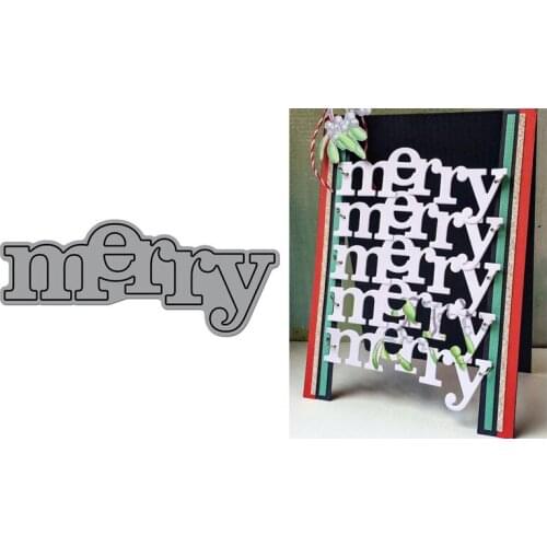 New Big Word Merry Metal Cutting Dies Stencil for DIY Scrapbooking Photo Album Embossing Paper Cards Decorative Crafts Die Cuts