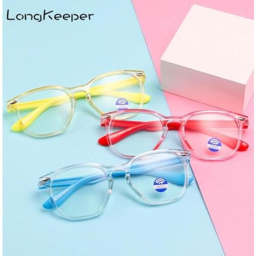 Anti blue Light Kids Glasses Flexible Children Round Optical Frame Ultra Light Eyewear Boy Girls Computer Transparent Eyeglasses