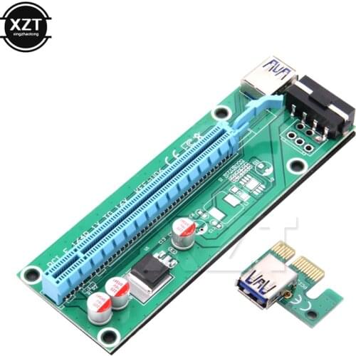 Lower price Newest 1X to 16X Riser Card Adapter PCIE Extender + USB 3.0 Cable + SATA to 4Pin IDE Molex Power Cord EM88
