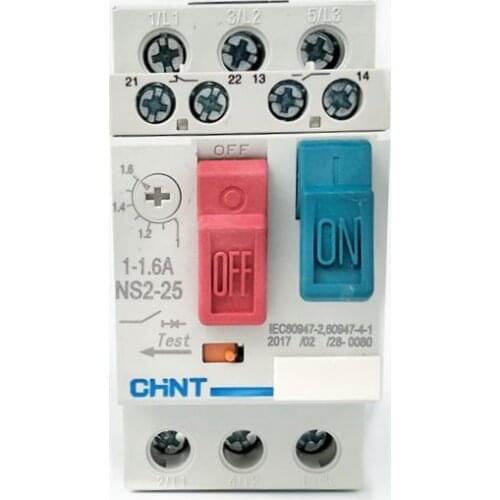 CHINT NS2-25/AE11 with Auxiliary Contact 0.63~~25A Manual Motor Starter Motor protector starter Circuit Breaker