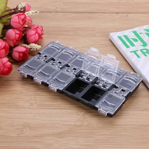 12 Slots Nail Art Empty Acrylic Storage Box Rhinestone Decoration Beads Accessories Container Packaging Display Case Organizer