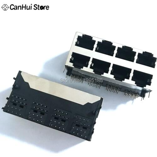 1pcs Internet Access Socket Ethernet Port Socket RJ45 Interface 2*4 8Pin 8 Core Connectors 8P8C Crystal Head Socket