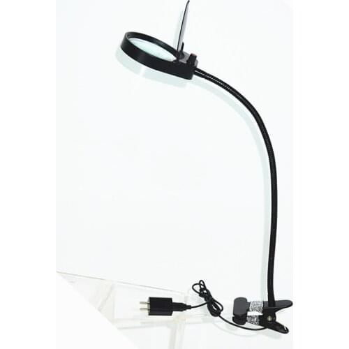 USB Plug Magnifier Clip-on Table Top Desk LED Light Lamp Reading 3x 10x Large Lens Magnifying Glass with LED Table Lamp