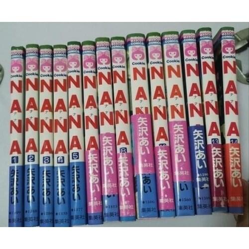 14 Books Japanese Manga Book NANA By Ai Yazawa Japan Youth Teens Adult Cartoon Comic Anime Animation Japanese Story Libros Book