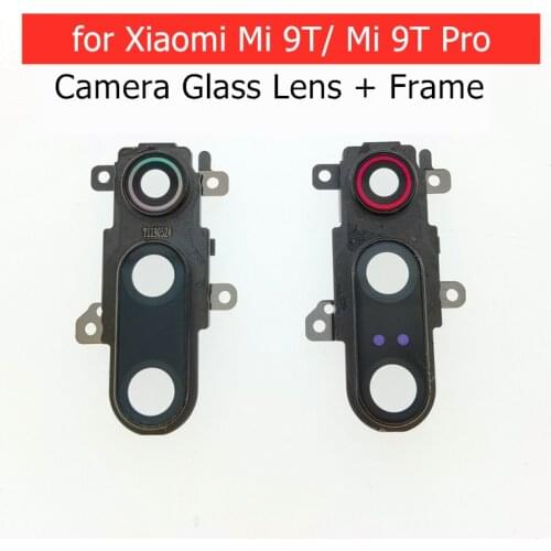 For Xiaomi Mi 9T/ Mi 9T Pro Back Rear Camera Glass Lens with Frame Holder with 3M Glue Replacement Repair Spare Parts