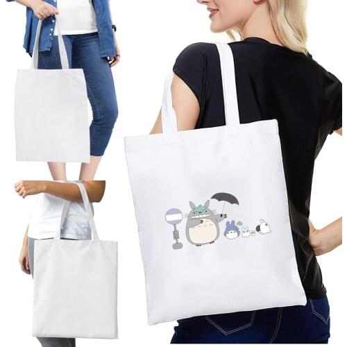 Womens Bags Cartoon Shopping Bag Reusable Large Tote Bag Leisure Travel Canvas Bag Foldable Eco-friendly Grocery Handbag Bolsa